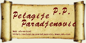 Pelagije Parađenović vizit kartica